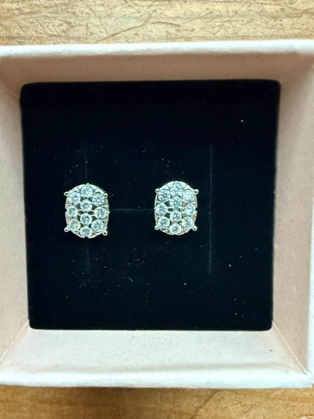 Moissanite Cluster Oval Stud Earrings